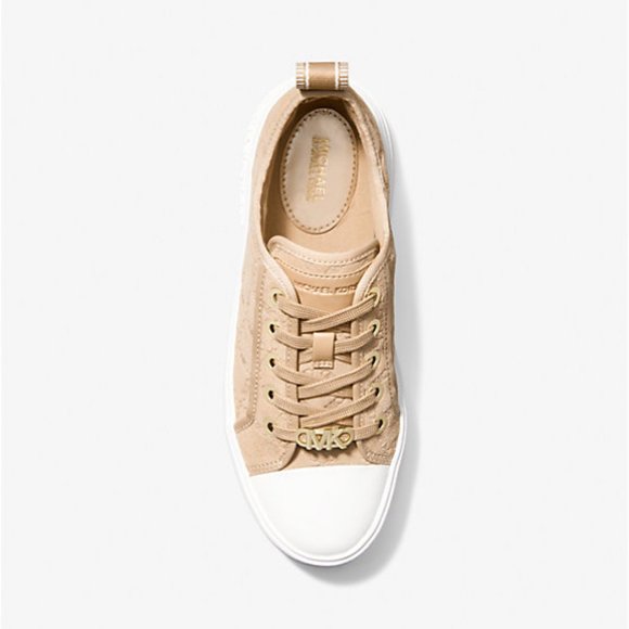MICHAEL Michael Kors Evy Empire Logo Embossed Suede Sneaker - Picture 3 of 7